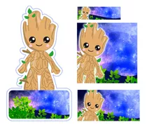 Etiqueta Escolar Baby Groot  Imprimible 