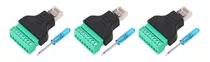 Adaptador De Tornillo Rj45, 3 Unidades, Terminal Hembra, Ros