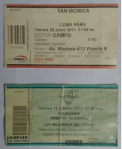 Chano Y Tan Bionica Lote X 2 Antiguas Entradas Usadas Regalo