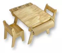 Mesa Montesori Con Rollo Infantil Madera Popi