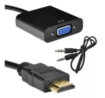 Cabo Conversor Adaptador Hdmi Par Vga C Saída P2 Áudio 1080p