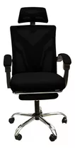 Silla De Escritorio Ejecutiva Ergonómica Clyde C/apoyapies Color Negro