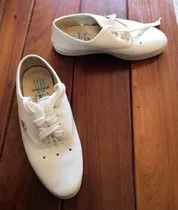 Zapatillas Urbanas De Cuero Blancas. Nro 35, Plantilla 23cm