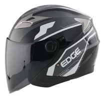 Casco Para Motorizado Modelo Jaguar Nano Marca Edge Gris 