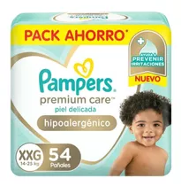 Pañales Pampers Premium Care Hipoalergénico Talle Xxg 54 u