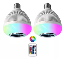 Kit 2 Lâmpadas Musical Caixa De Som Bluetooth Led + Controle Cor Da Luz Rgb 110v/220v