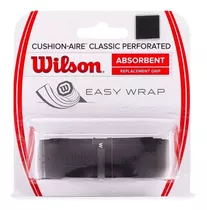 Grip Base Wilson Cushion-aire Classic Perforated Color Negro Perforado Para Mango De Raquetas De Tenis Y Paletas De Padel Super Adherente Secado Más Rápido Y Mejor Absorción De La Humedad