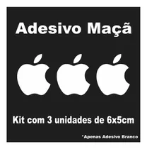 Kit 3 Adesivos Logo Maçã Apple Mac Ios iPhone iPad iPod Mac 
