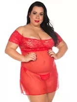  Camisola Vermelha  Pimenta Sexy Sensual+brinde Plus Size