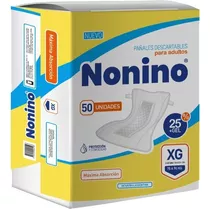 50 Pañales Descartables Para Adulto Nonino Extra Grande Con 25 % Mas Gel