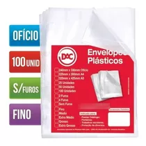 Saco Plastico Envelope Sem Furos 24x33 0,06 A4 Ofício 100un