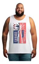 Camiseta Regata Plus Size Sf2 Praia Surf Verão Palmeira