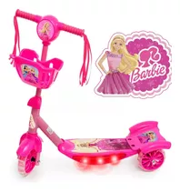 Patinete Barbie Infantil 3 Rodas C/ Música E Luzes  