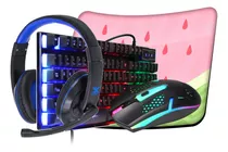 Combo Gamer Periféricos Teclado Mouse Rgb Mouse Pad Headset