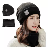 Gorro Bufanda Conjunto Para Frio Invierno Unisex Tejido Lana