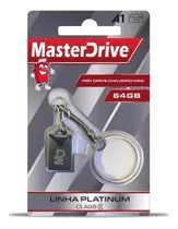 Mini Pendrive 64gb Tipo Chaveiro Masterdrive Platinum -