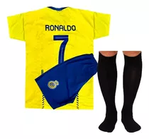 Kit Conjunto Infantil Futebol Camisa Short + Com Meião Preto