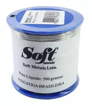 Solda Estanho 60x40 1mm C/ Fluxo Rolo 500g - Soft Metais 110v/220v