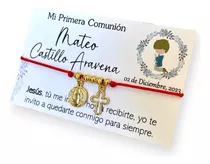 6 Pulseras Recuerdo Souvenirs Comunión Bautizo Confirmación