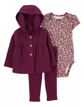 Carter's Set 3 Piezas Body Campera Pantalón Floral 1o554910