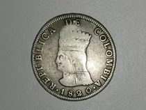 Moneda De 8 Reales Colombia 1820 Plata Ley .666 Perforacion