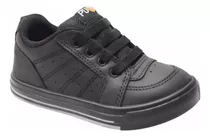 Zapatilla Colegial Cordon Pups Unisex Blanco Y Negro 27-38