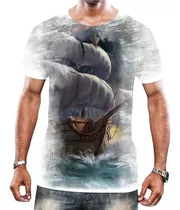 Camiseta Camisa Navio Pirata Alto Mar Veleiro Caravela Hd 2