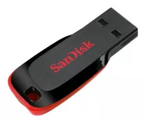 Pen-drive 128gb Sandisk Cruzer Blade 2.0 Adaptadores Usb Cor Preto Preto E Vermelho