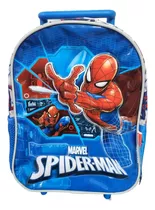 Mochila Marvel Spiderman Con Carrito 12p Wabro 38214 Lelab