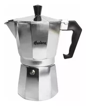 Cafetera Hudson Moka 6 Tazas Manual Italiana Plateada