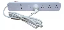 Zapatilla Prolongador Schneider Wda42522 Blanco 5 Tomas Con Cable 1,5 Mts Usb