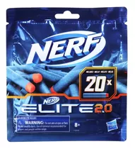Nerf Refil De 20 Dardos Elite 2.0 Azul E Laranja - Hasbro