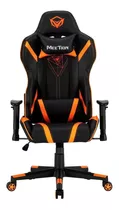 Silla De Escritorio Meetion Chr15 Mt-chr15 Gamer Ergonómica  Negra Y Naranja Con Tapizado De Cuero Sintético