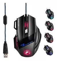 Mouse X7 Gamer Rgb Cabo Nylon 7 Botões Usb Cor Preto