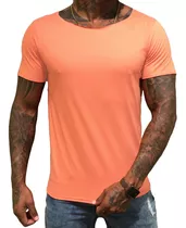 Camiseta Camisa Gola Canoa Aberta Slim Premium Masculina