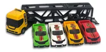 Cegonheira Brinquedo Grande Caminhao Cegonha Com 4 Carros