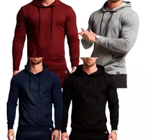 Pack X4 Buzo Canguro Capucha Hombre Slim Fit Hoodie Camperas