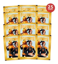 25 Sobres Álbum Fortnite: Golden Frame Series + Personaje Fortnite