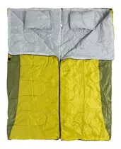 Saco De Dormir Casal Camping Moon Com Travesseiro Echolife Cor Amarelo Localização Do Zíper Esquerda/direita