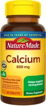 Calcio 600 Mg Con Vitamina D3 Nature Made 60 Tabletas