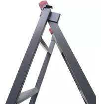 Escada Extensível Aço (ferro) 09x16 Degraus Reforçada 5 Mts Cor Cinza