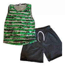 Pack 2 Prendas Short Verano + Remera Niños Talle 4 Al 16 