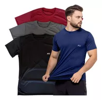 Camisa Time Fit Kit Com 4 Academia Treino Corrida Top