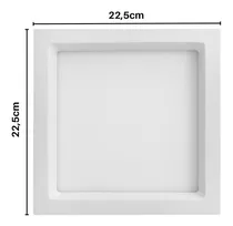 Plafon Led Recuado Painel Embutir 20w 22,5x22,5cm Placa Recuada