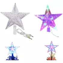 Estrella Led Multicolor Para Arbol Navidad 14 Cm Con Enchufe