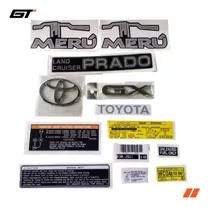 Kit Calcomanias Emblemas Etiquetas Para Toyota Meru Prado