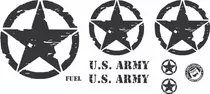 Calcomanias  9 Piezas Sticker Jeep Estrellas U S Army 