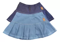 Sia Shorts Infantil Jeans Fake Azul Menina 01-10 Anos Pregas