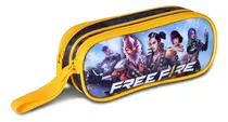 Estojo Bolsinha Lápis Free Fire 2 Divisórias Espaçoso Porta