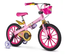 Bicicleta Aro 16 Princesas Disney  Nathor Meninas Rosa Kids